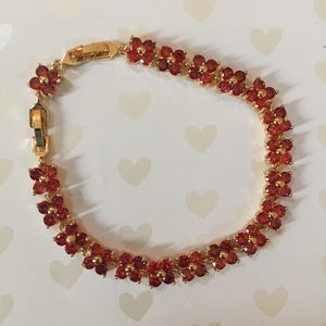 18k Gold Garnet Tennis Bracelet